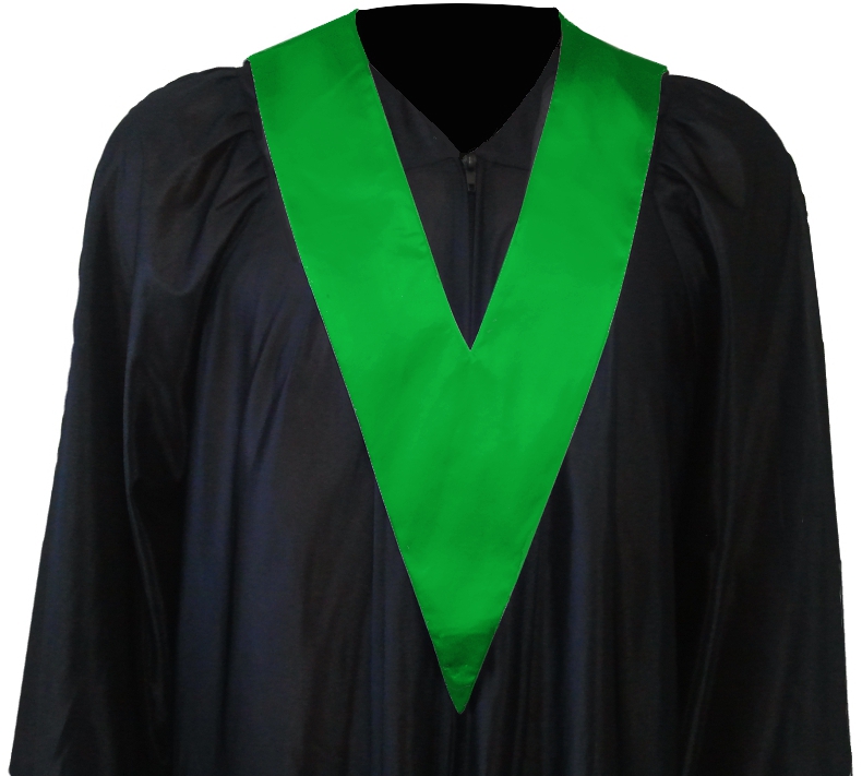 Graduation Gown with Student-Tie in colour green